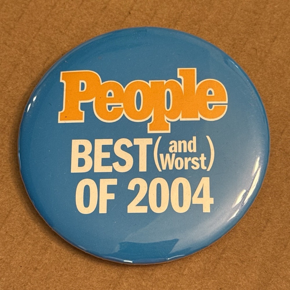 People Magazine Best Worst Of 2004 Blue Vintage Pinback Button Pin Round Circle